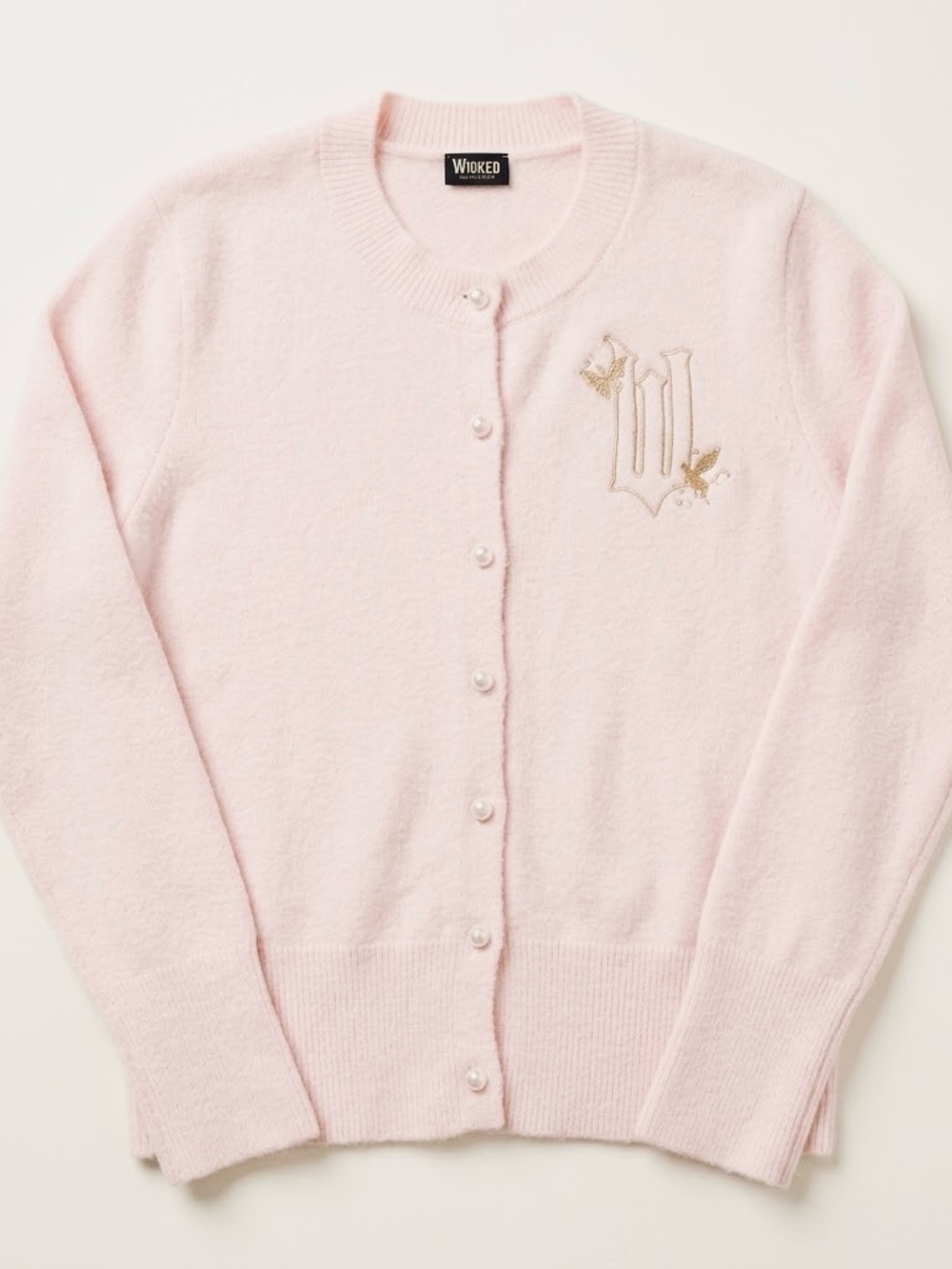Wicked x Paul Tazewell Glinda Pink Pearl Button Cardigan Sweater XL